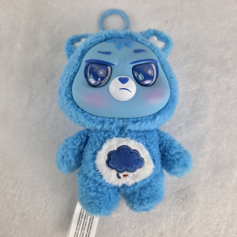 Care Bears Caring Cuties Grumpy Bear 6" Blue Plush Metal Ring Basic Fun